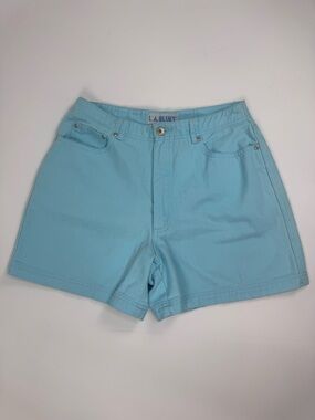 Vintage L.A. BLUES Aqua Blue High Waisted Women's Shorts